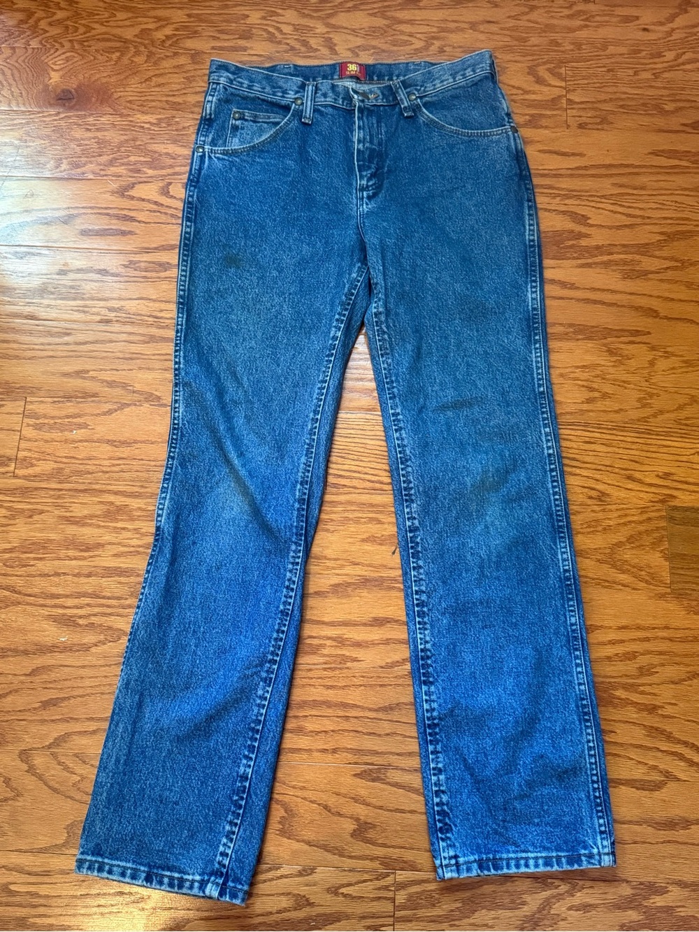Wrangler Mens Sz 31x32 Blue Jeans Denim 36MWZ Cotton Dark Wash